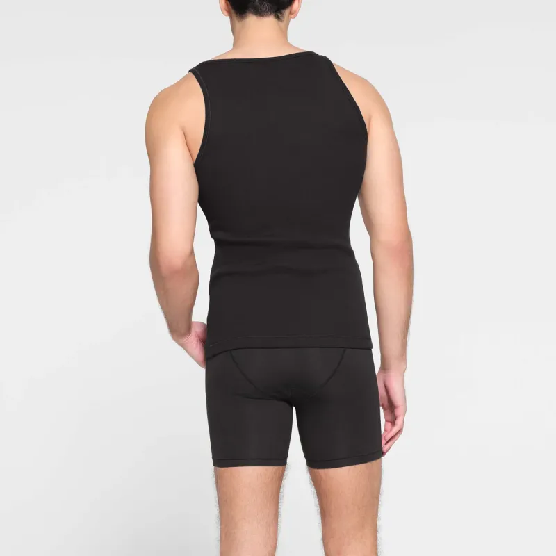 SKIMS COTTON MENS RIB TANK 3 PACK Tank Top Men's 3 Pack ONYX/Onyx-2