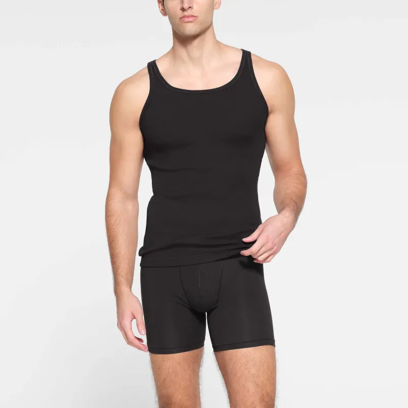 SKIMS COTTON MENS RIB TANK 3 PACK Tank Top Men's 3 Pack ONYX/Onyx-1