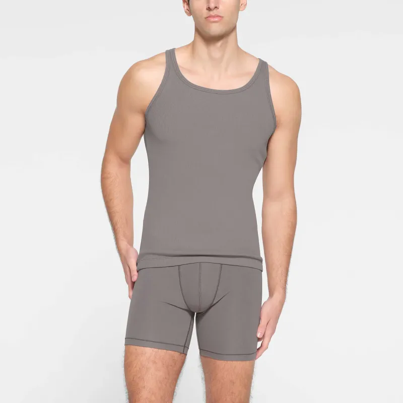 SKIMS COTTON MENS RIB TANK 3 PACK Tank Top Men's 3 Pack HEATHER MULTI/Heather Multicolor-3