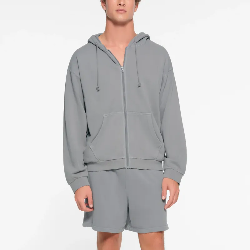 SKIMS TERRY MENS RELAXED ZIP UP HOODIE Sweatshirt Men's PACIFIC/Pacific Blue-1
