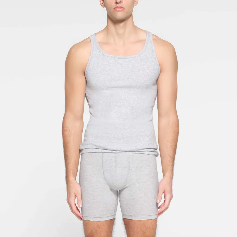 SKIMS COTTON MENS RIB TANK 3 PACK Tank Top Men's 3 Pack HEATHER MULTI/Heather Multicolor-1
