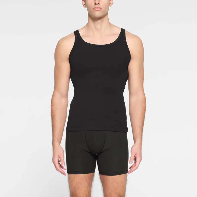 SKIMS COTTON MENS RIB TANK 3 PACK Tank Top Men's 3 Pack HEATHER MULTI/Heather Multicolor-2