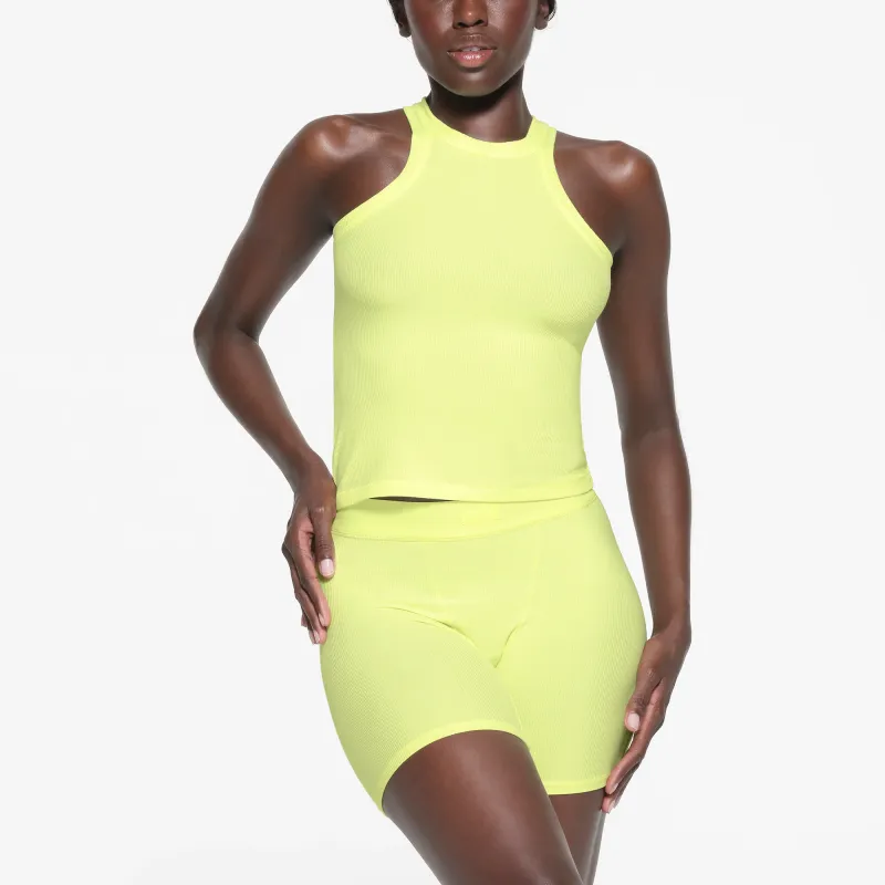 SKIMS SOFT LOUNGE HIGH NECK TANK Top Women's LEMONADE/Lemon-1