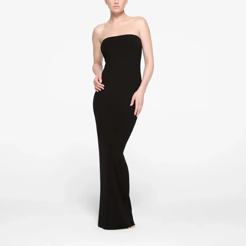 SKIMS SOFT LOUNGE TUBE DRESS Sleeveless Dress Women's ONYX/Onyx-1