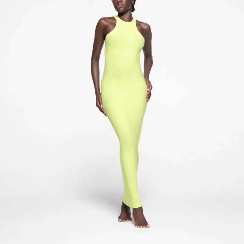 SKIMS SOFT LOUNGE LONG TANK DRESS Sleeveless Dress Women's LEMONADE/Lemon-1