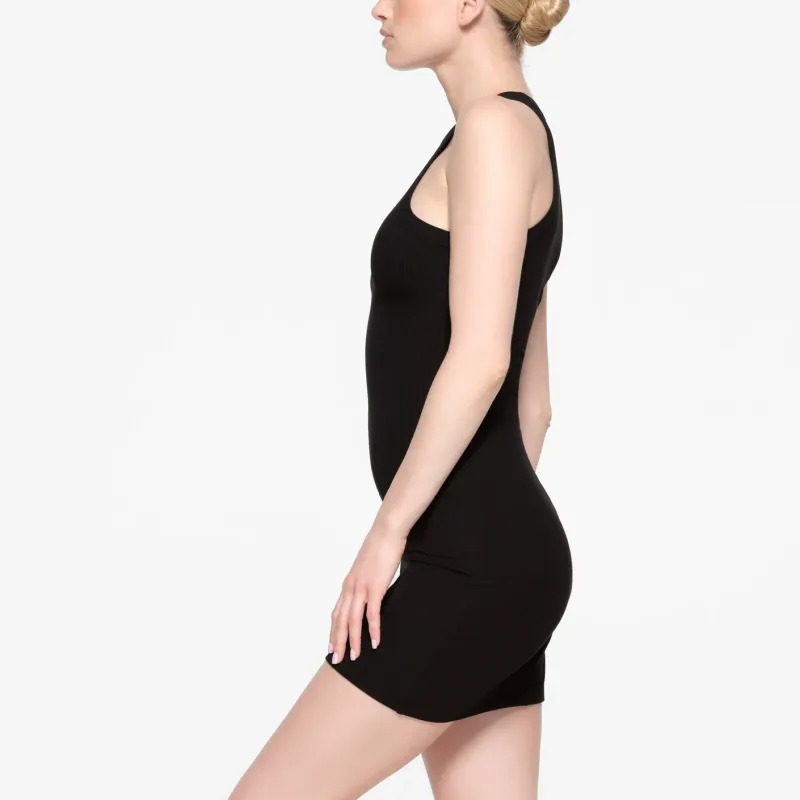 SKIMS SOFT LOUNGE TANK MINI DRESS Sleeveless Dress Women's ONYX/Onyx-3