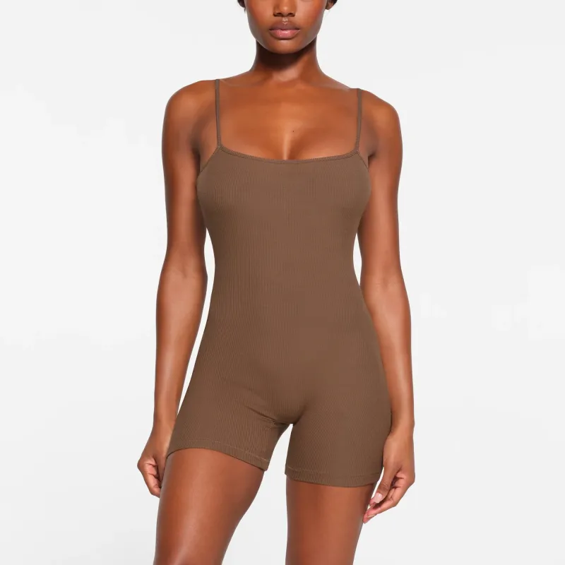 SKIMS SOFT LOUNGE SCOOP ONESIE Bodysuits Women's OXIDE/Oxide-2