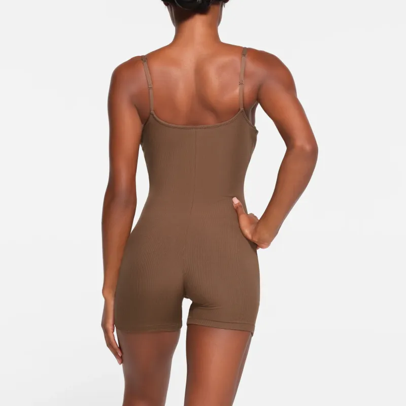SKIMS SOFT LOUNGE SCOOP ONESIE Bodysuits Women's OXIDE/Oxide-3