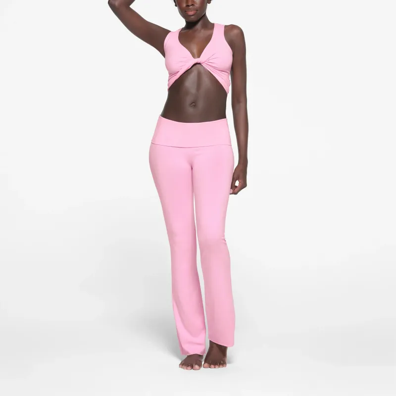 SKIMS COTTON JERSEY FOLDOVER PANT Casual Pants Women's Cotton Candy/Cotton Sugar-1