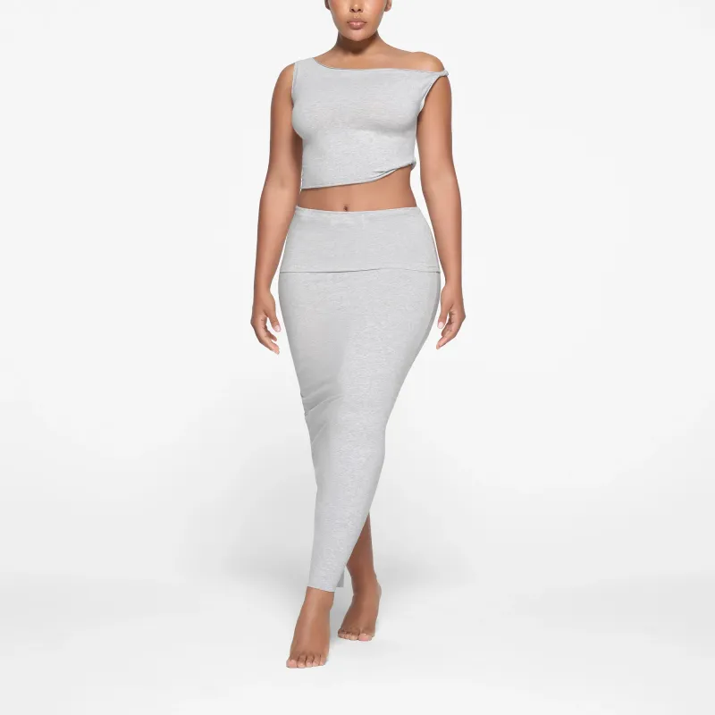 SKIMS COTTON TWIST CROPPED TOP Tank Tops Women's Light Heather Grey-1