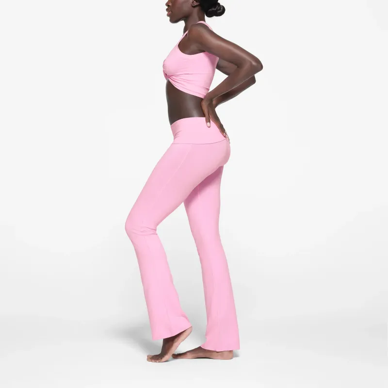 SKIMS COTTON JERSEY FOLDOVER PANT Casual Pants Women's Cotton Candy/Cotton Sugar-3