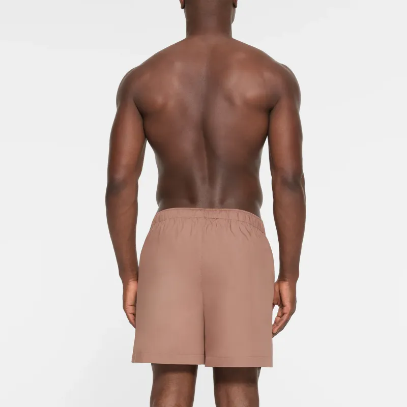 SKIMS COTTON POPLIN SLEEP MENS SHORT Pajama Pants Men's UMBER/Brown-1