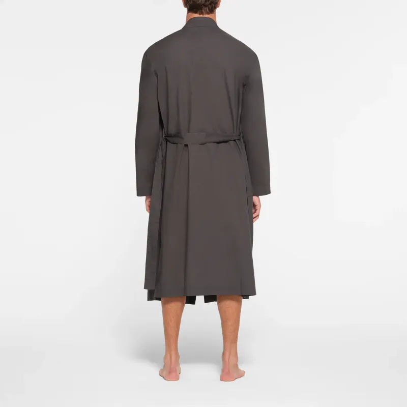SKIMS COTTON POPLIN SLEEP MENS ROBE Pajama Robe Men's ASH/Ash Gray-4