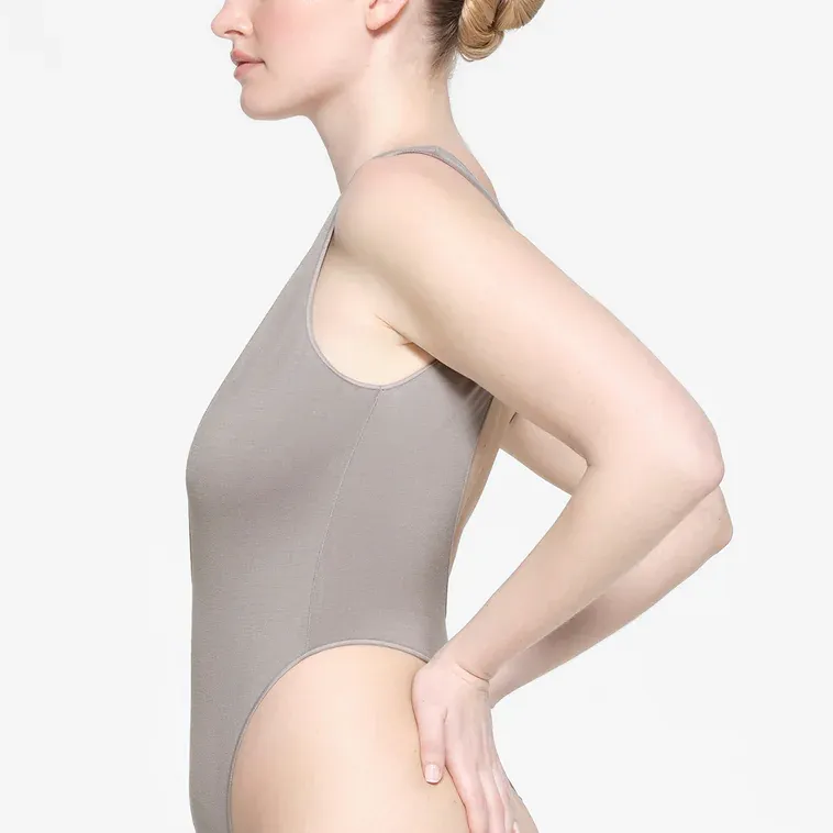 SKIMS SEAMLESS MODAL DEEP PLUNGE BODYSUIT Bodysuits Women's Smoke/Smoke Color-3