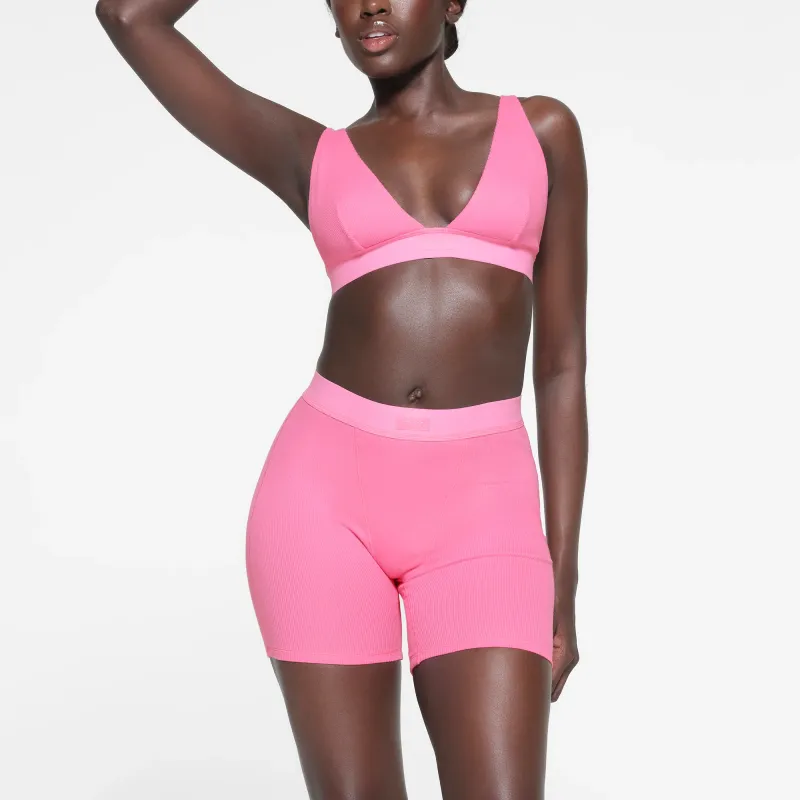 SKIMS COTTON RIB BOXER Boxer Shorts Women's 1 Pack SUGAR PINK/Sugar Pink-1