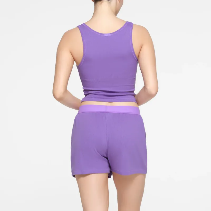 SKIMS COTTON RIB LOOSE BOXER Boxer Shorts Women's 1 Pack ULTRA VIOLET/Ultraviolet-2