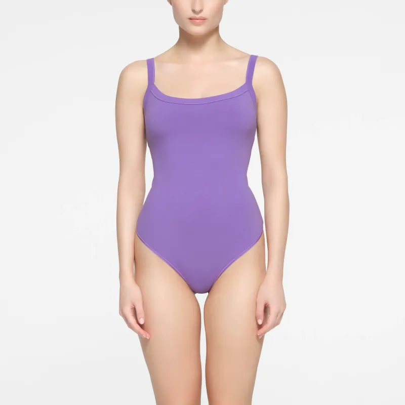 SKIMS COTTON JERSEY SCOOP NECK BODYSUIT Bodysuits Women's ULTRA VIOLET/Ultraviolet-1