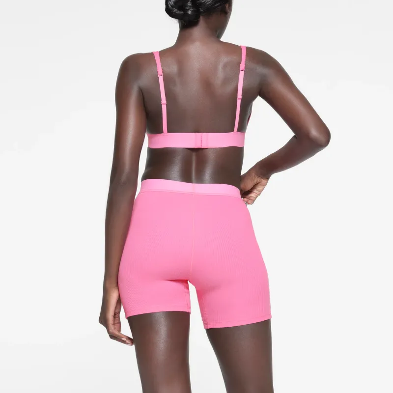 SKIMS COTTON RIB BOXER Boxer Shorts Women's 1 Pack SUGAR PINK/Sugar Pink-2