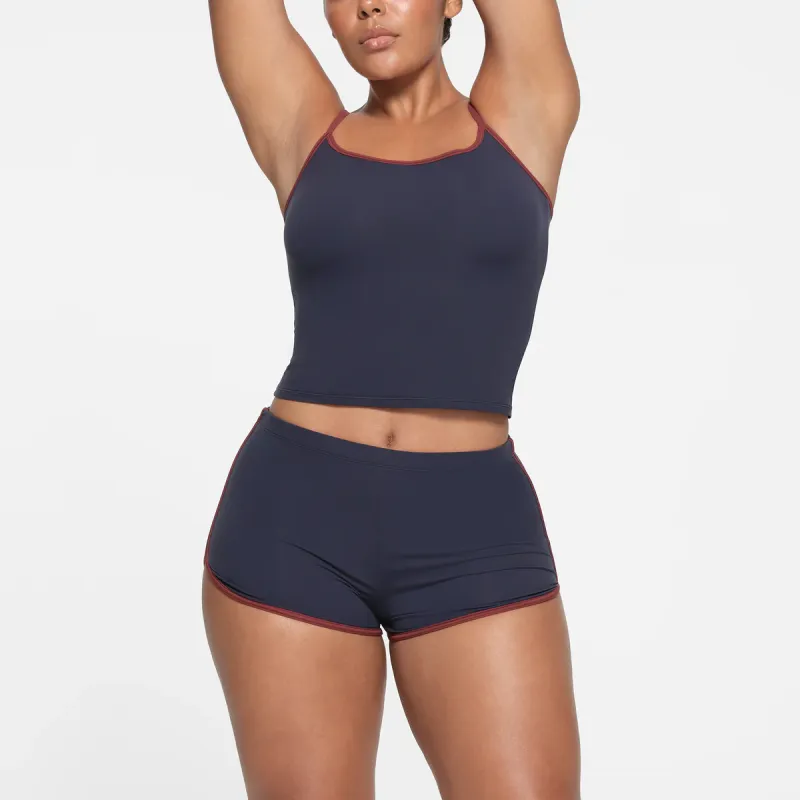 SKIMS FITS EVERYBODY CONTRAST TRIM DOLPHIN SHORT Casual Shorts Women's NAVY/Marine Blue-2