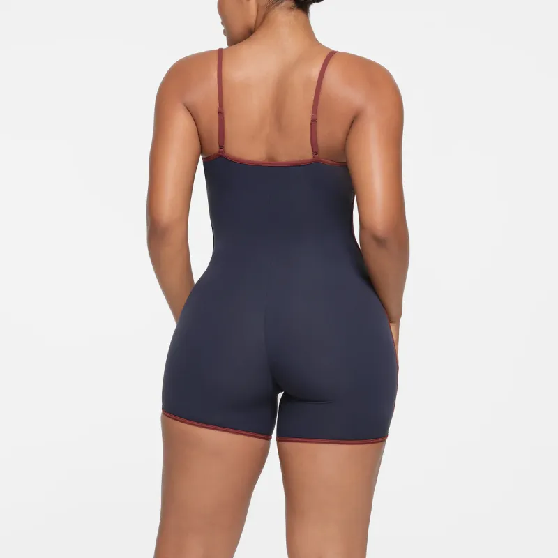 SKIMS FITS EVERYBODY CONTRAST TRIM ONESIE Bodysuits Women's NAVY/Marine Blue-2