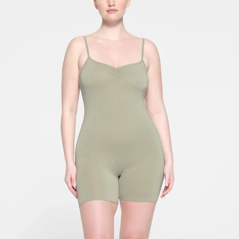 SKIMS MICRO POINTELLE TANK ONESIE Bodysuits Women's TALC/Talc-1
