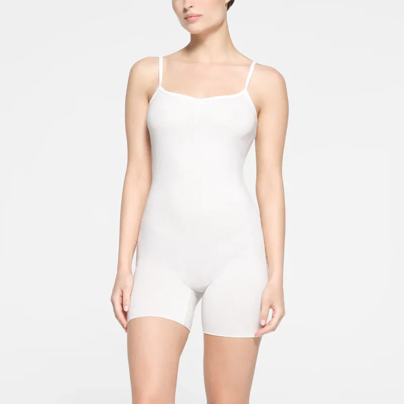SKIMS MICRO POINTELLE TANK ONESIE Bodysuits Women's MARBLE/Marble-1