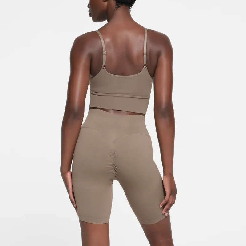 SKIMS CONTOUR NYLON CROPPED CAMI Camisole Women's TRUFFLE/Truffle Color-2