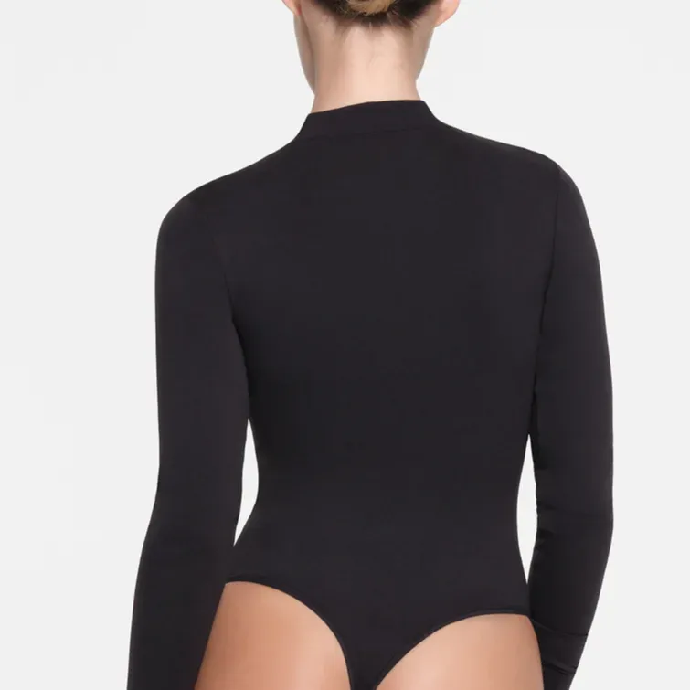 Skims Swim Long Sleeve One Piece Onyx-2