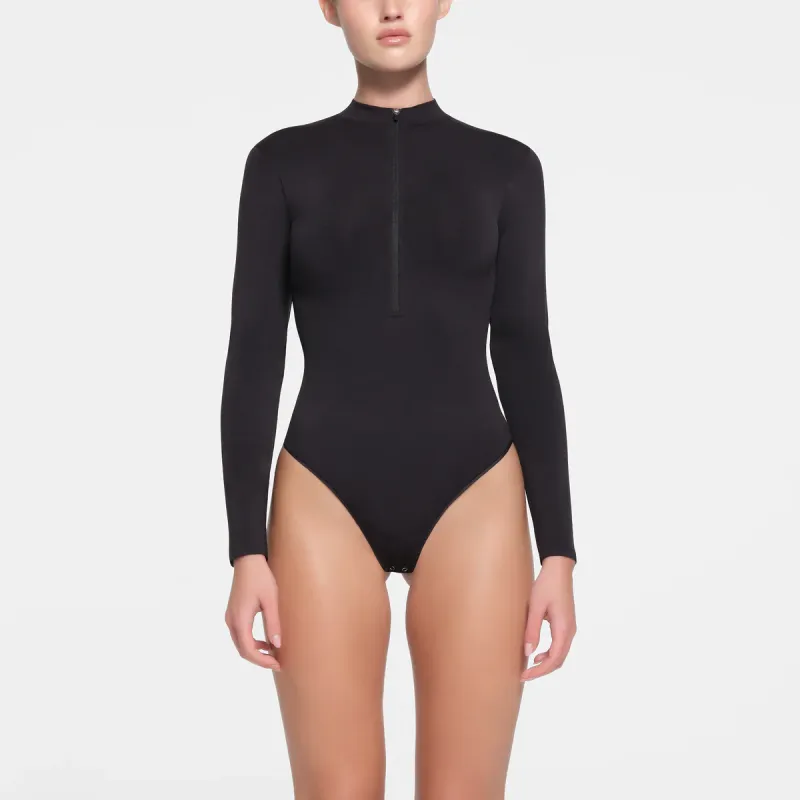 Skims Swim Long Sleeve One Piece Onyx-1