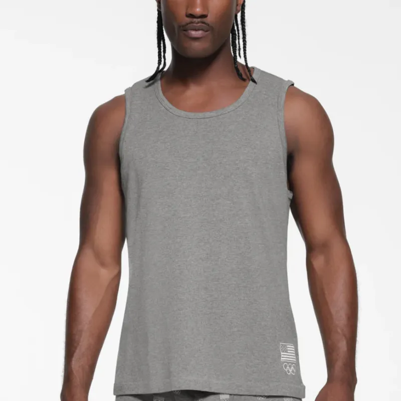 SKIMS x MEIGUOAOYUNDUI LIANMINGKUAN Tank Tops Men's Heather Grey/Stone Grey-2