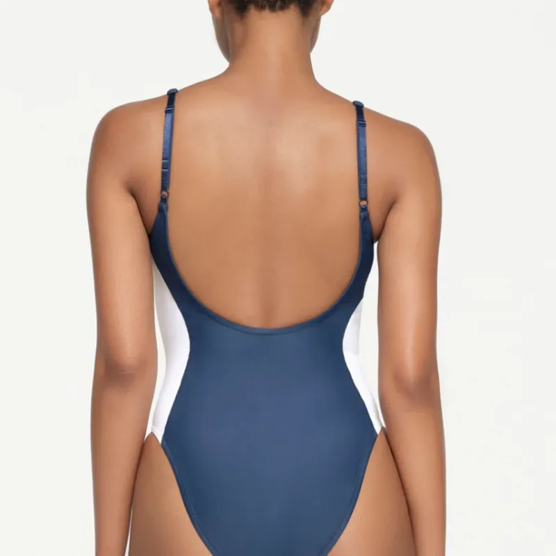 Skims USA Olympic Team Co-branded One-Piece Swimsuits Women's NAVY/Marine Blue-3