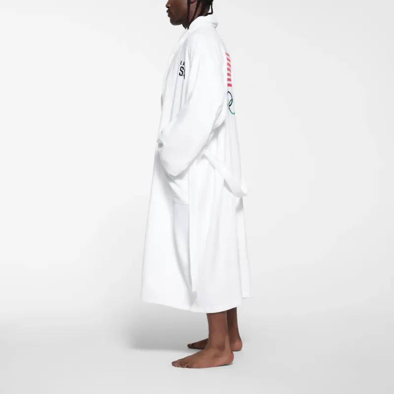 SKIMS x MEIGUOAOYUNDUI LIANMINGKUAN SS24 FOR TEAM USA TERRY OLYMPIC UNISEX ROBE Pajama Robe Unisex White/White-7