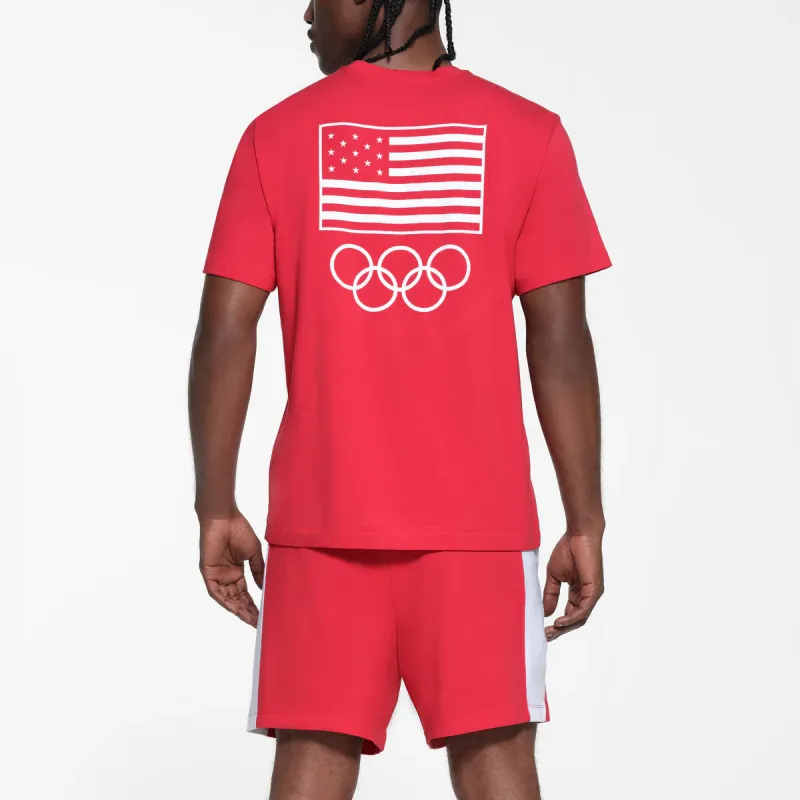 Skims USA Olympic Team Co-branded T-Shirts Men RED/Red-2