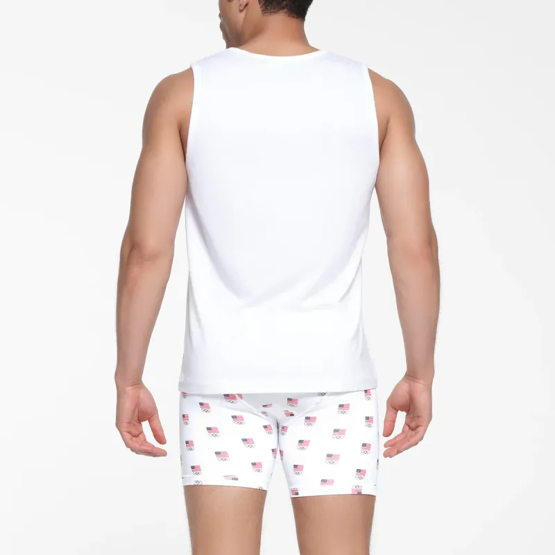 SKIMS x MEIGUOAOYUNDUI LIANMINGKUAN Tank Tops Men's White/White-3