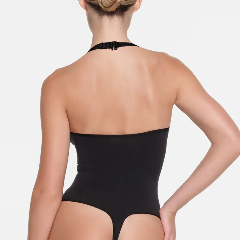 SKIMS SEAMLESS SCULPT DEEP PLUNGE THONG BODYSUIT Bodysuits Women's ONYX/Onyx-2