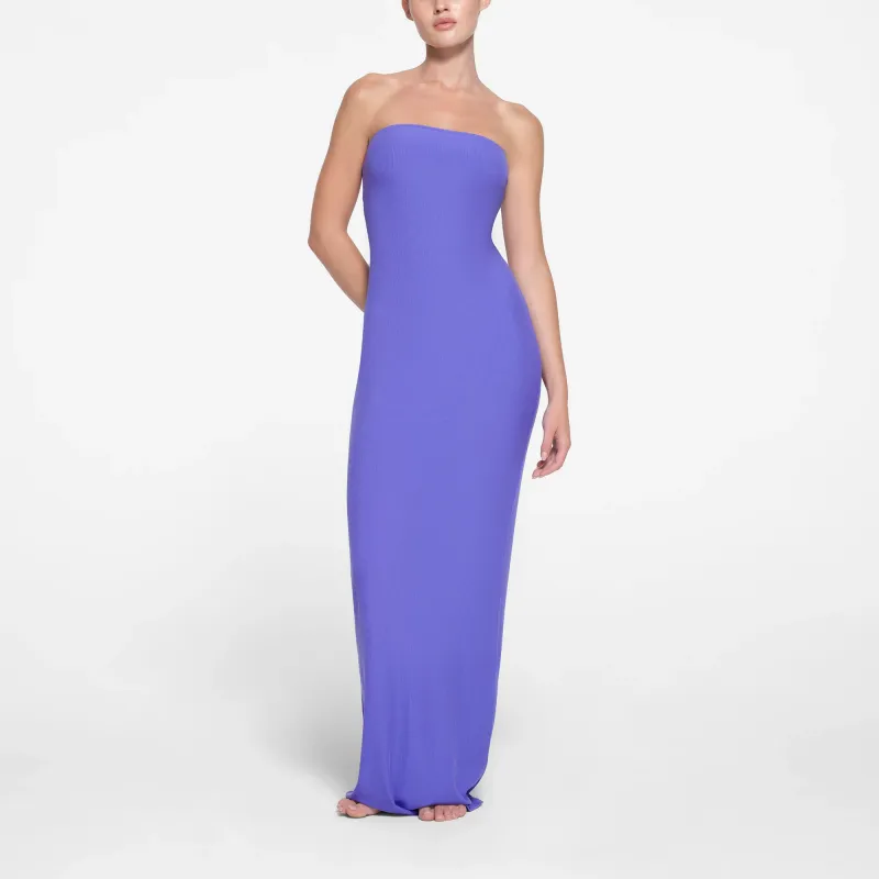 SKIMS SOFT LOUNGE TUBE DRESS Sleeveless Dress Women's Tanzanite-1