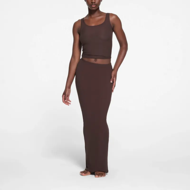 SKIMS SOFT LOUNGE LONG SKIRT Casual Long Skirt Women's PHOENIX/Patina Color-1