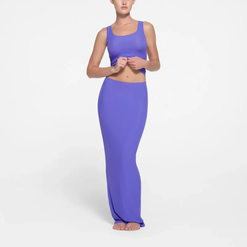 SKIMS SOFT LOUNGE LONG SKIRT Casual Long Skirts Women's Tanzanite-1