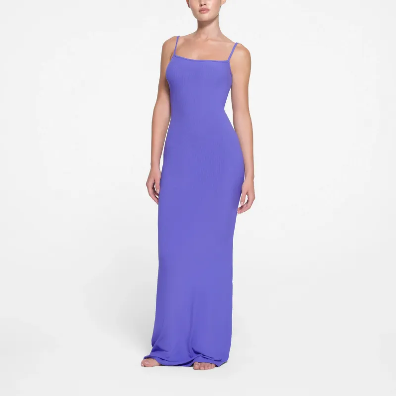 SKIMS SOFT LOUNGE LONG SLIP DRESS Slip Dresses Women's Tanzanite-1