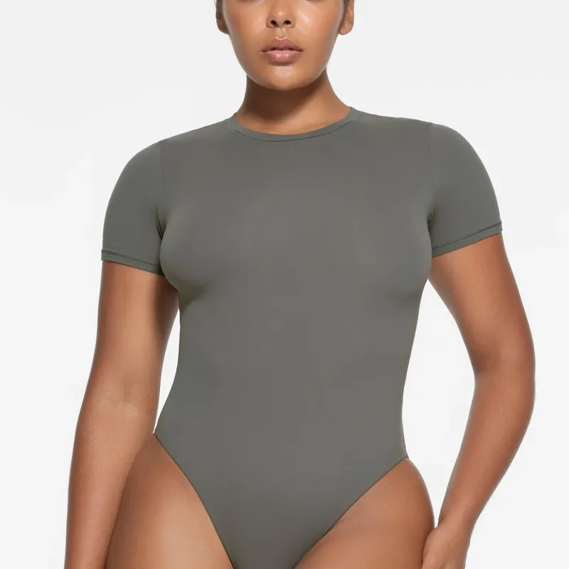 SKIMS FITS EVERYBODY T-SHIRT BODYSUIT Bodysuits Women's GUNMETAL/Bronze-1