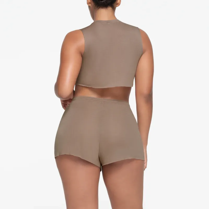 SKIMS KIM'S SLEEP SHORT SHORT Pajama Pants Women's TRUFFLE/Truffle Color-2