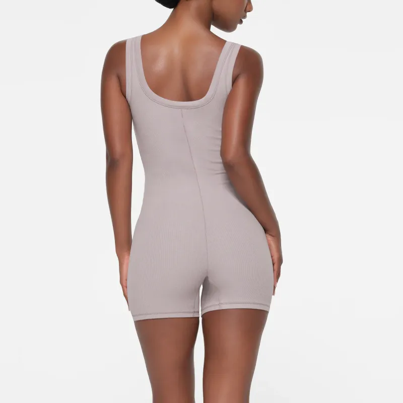 SKIMS SS24 Summer Collection Cotton Rib Onesie Jumpsuit Women's OYSTER/Oyster-2