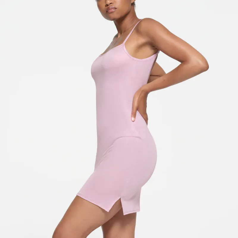 SKIMS KIM'S SLEEP LOW BACK MINI DRESS Nightgown Women's Orchid/Multicolor-3