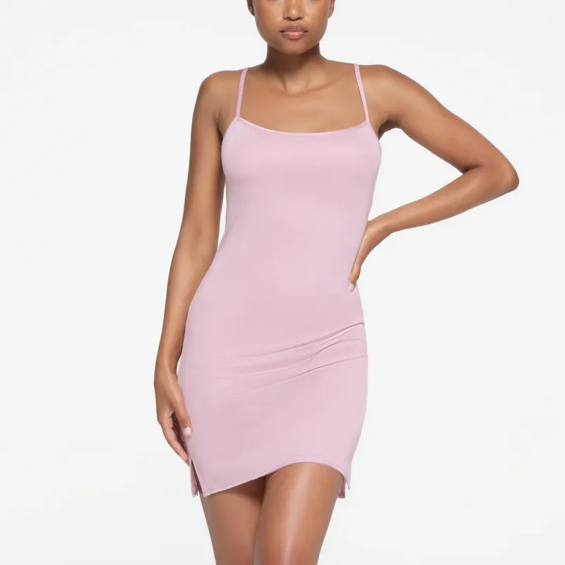 SKIMS KIM'S SLEEP LOW BACK MINI DRESS Nightgown Women's Orchid/Multicolor-1