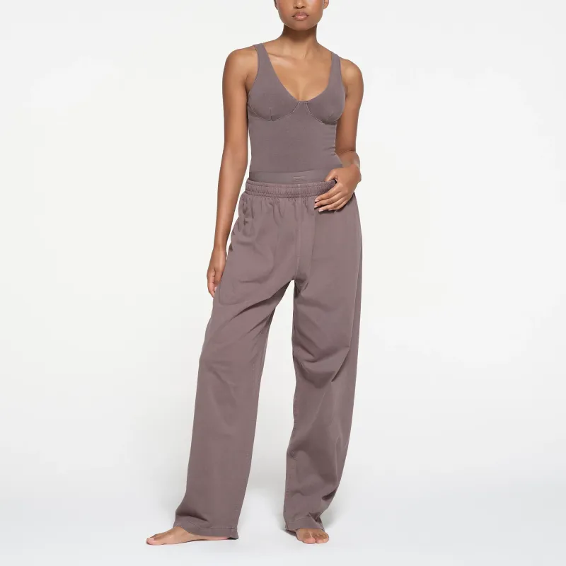 SKIMS SS24 Summer Collection OUTDOOR JERSEY DOUBLE WAISTBAND PANT Casual Pants Women's ZINC/Zinc-3