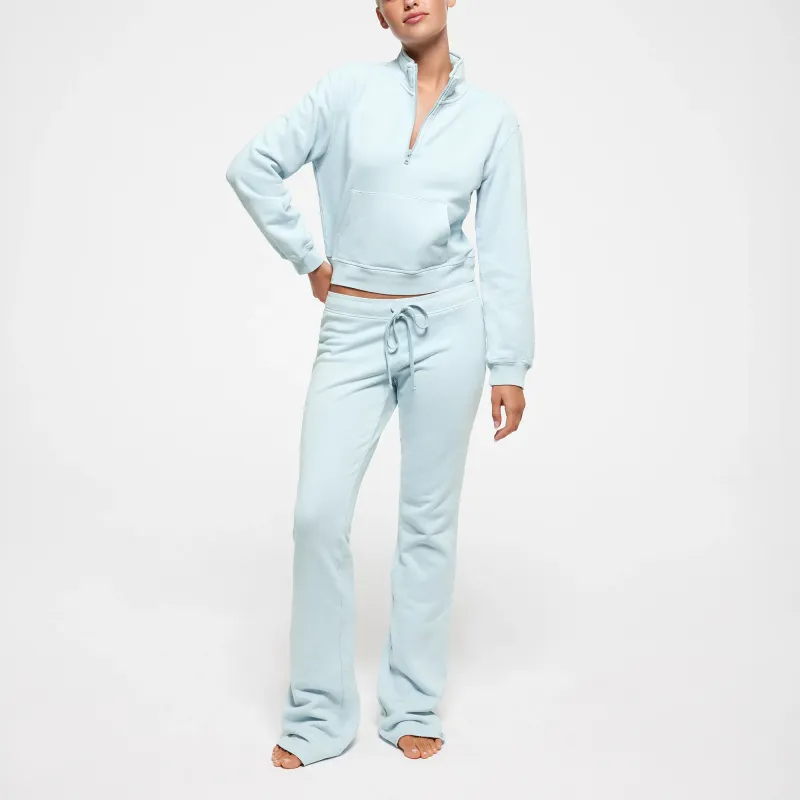 SKIMS SS24 Summer Collection FRENCH TERRY SHRUNKEN HALF ZIP Sweatshirt Women's OPAL/Opal-1
