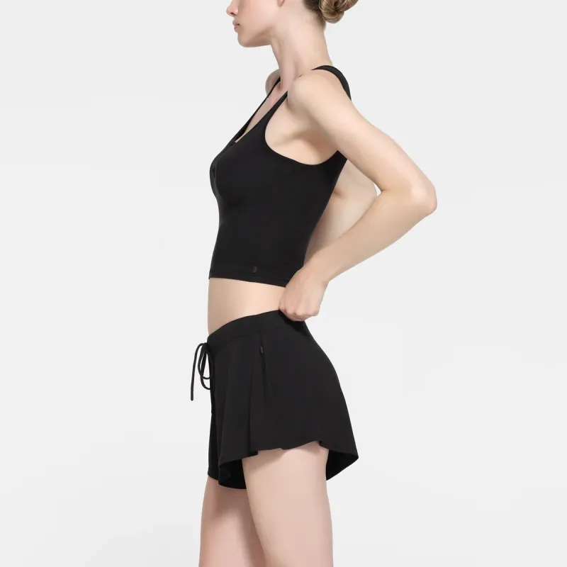SKIMS SLEEP HENLEY TANK Tank Tops Women's ONYX/Onyx-3