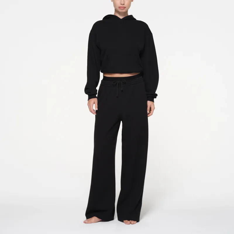 SKIMS COTTON FLEECE OVERSIZED DOUBLE WAISTBAND PANT Casual Pants Women's ONYX/Onyx-1