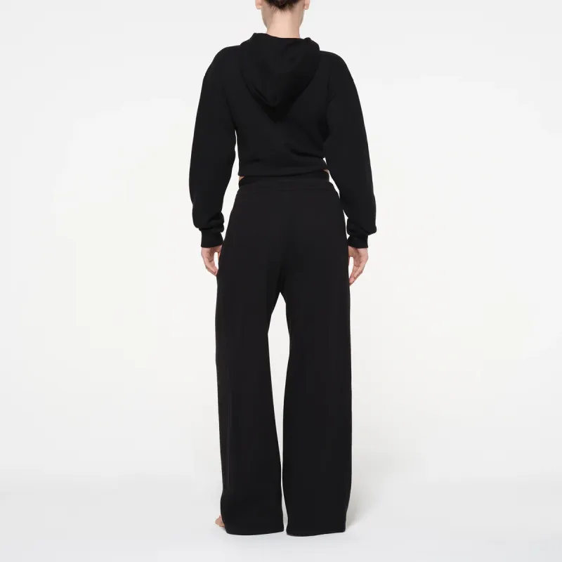 SKIMS COTTON FLEECE OVERSIZED DOUBLE WAISTBAND PANT Casual Pants Women's ONYX/Onyx-2
