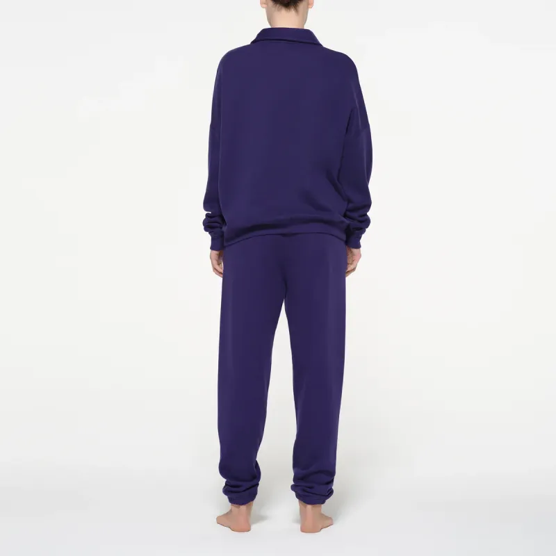 SKIMS COTTON FLEECE OVERSIZED QUARTER ZIP PULLOVER Sweatshirt Women's Concord/Harmony Purple-1